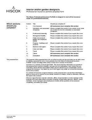 Professional Insurance Portfolio Proposal Form