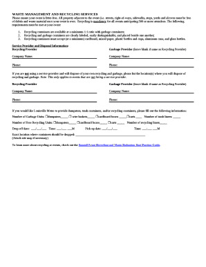 WASTE MANAGEMENT AND RECYCLING SERVICES