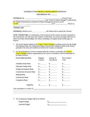 , (the Owners Project Manager) (collectively, the Parties) entered into a Contract for Project Management Services for theSCOPEat theSchool on