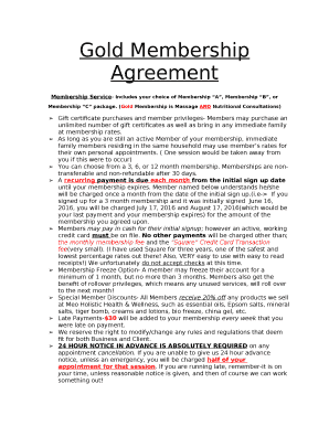 Gold Membership Agreement