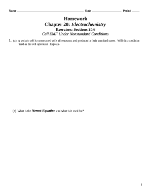 Chapter 20: Electrochemistry