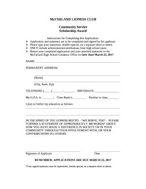 McFARLAND LIONESS CLUB