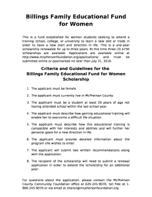 This is a one-year scholarship renewable for up to three years