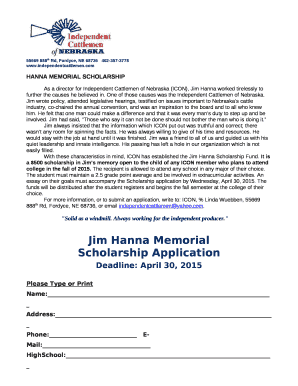 HANNA MEMORIAL SCHOLARSHIP