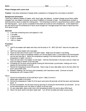 Phase Changes with Lauric Acid