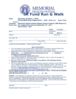 5K Run/Walk Race Registration:8:00 8:45 a