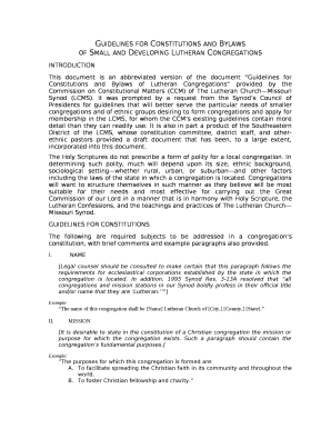 Guidelines for Constitutions and Bylaws
