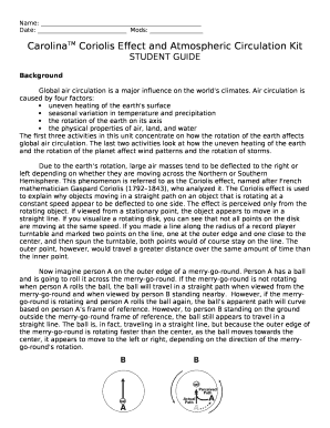 CarolinaTM Coriolis Effect and Atmospheric Circulation Kit