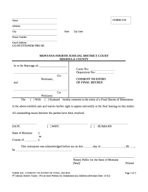 CONSENT TO ENTRY