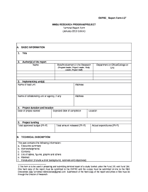 OVPRE Report Form 4