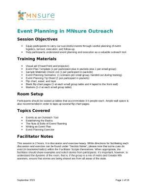 Event Planning in MNsure Outreach