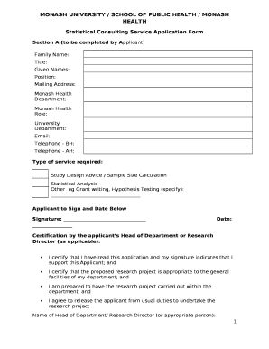 MONASH UNIVERSITY / SCHOOL OF PUBLIC HEALTH / MONASH HEALTH