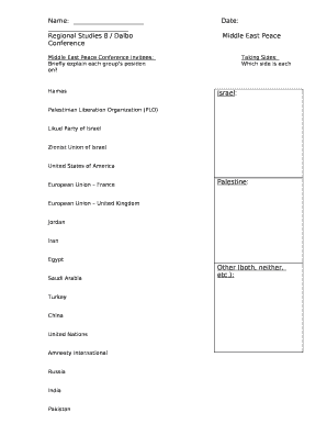 Regional Studies 8 / DalboMiddle East Peace Conference