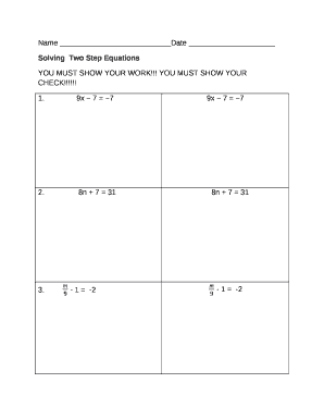 SolvingTwo Step Equations