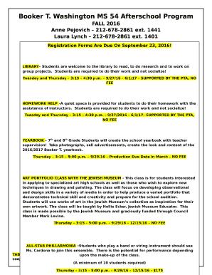 Washington MS 54 Afterschool Program