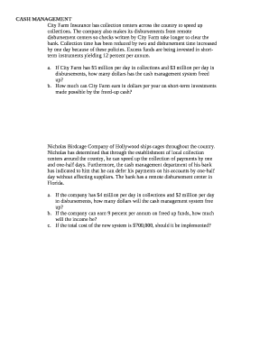 The company also makes its disbursements from remote disbursement centers so checks written by City Farm take longer to clear the bank