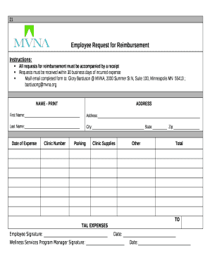 All requests for reimbursement must be accompanied by a receipt