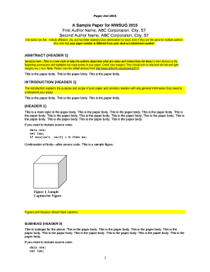 A Sample Paper for MWSUG 2015