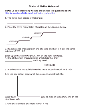 States of Matter Webquest