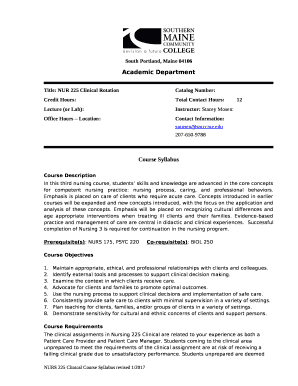 Title: NUR 225 Clinical RotationCatalog Number: