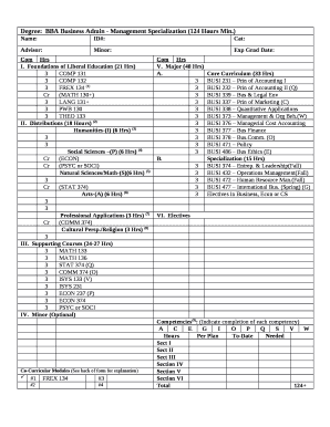 Foundations of Liberal Education (21 Hrs) template