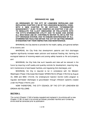 AN ORDINANCE OF THE CITY OF LONGVIEW REPEALING AND REPLACING CHAPTER 17