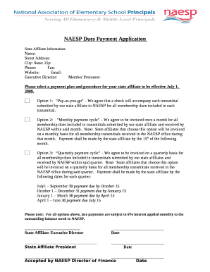 NAESP Dues Payment Application