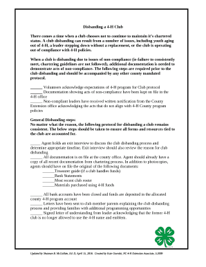 Disbanding a 4-H Club