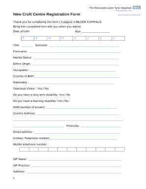 new croft centre Doc Template | pdfFiller