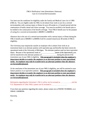 You have met the conditions for eligibility under the Family and Medical Leave Act of 1993 (FMLA)