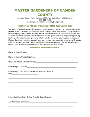 MASTER GARDENERS OF CAMDEN COUNTY