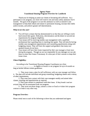 Transitional Housing Program Overview for Landlords