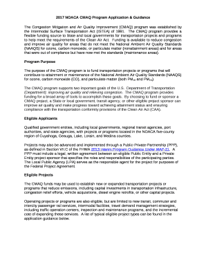 2017 NOACA CMAQ Program Application & Guidance