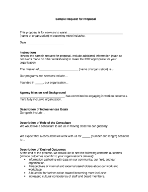 This proposal is for services to assist (name of organization) in becoming more inclusive