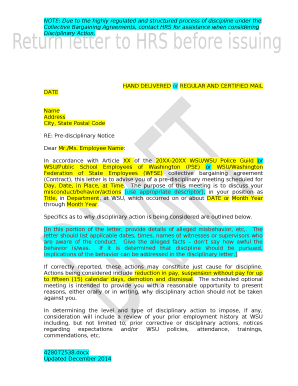 RE: Pre-disciplinary Notice