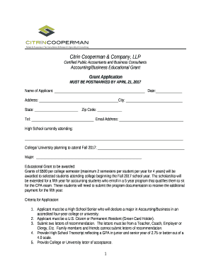 Accounting/Business Educational Grant