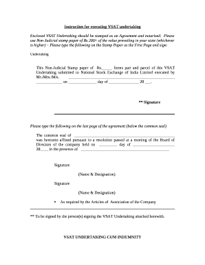 Instruction for executing VSAT undertaking