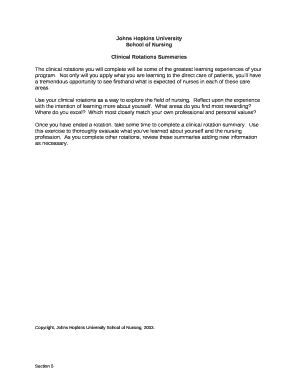 Clinical Rotations Summaries