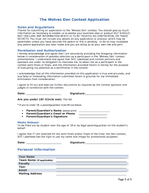 The Wolves Den Contest Application