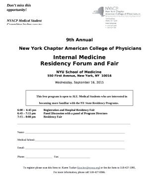 Residency Forum and Fair