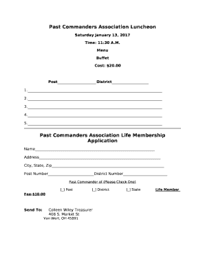 Past Commanders Association Luncheon