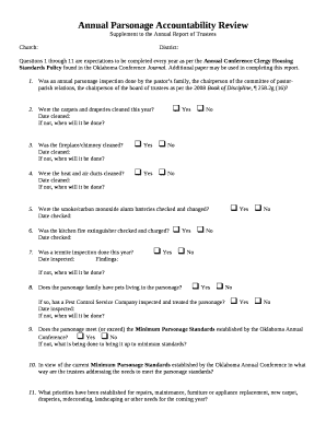 Annual parsonage review