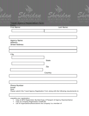 Please submit this Travel Agency Registration Form along with the following requirements to expedite your registration: