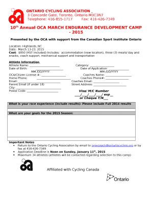 Presented by the OCA with support from the Canadian Sport Institute Ontario