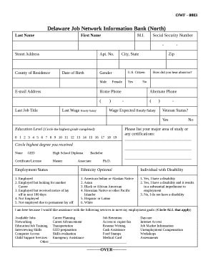 Delaware Job Network Information Bank (North)