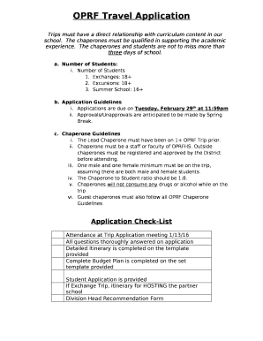 OPRF Travel Application