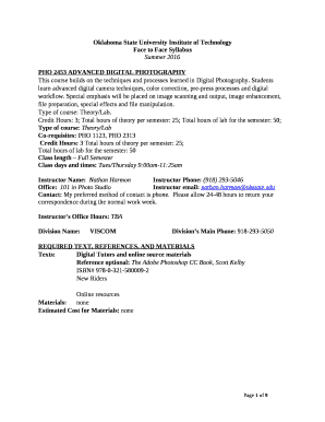 Face to Face Syllabus