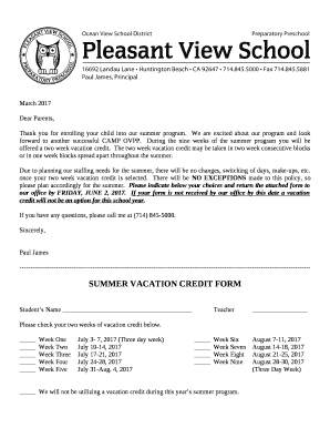 Thank you for enrolling your child into our summer program