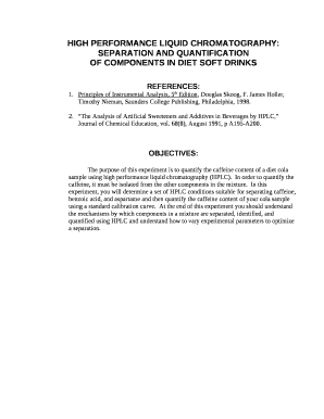 HIGH PERFORMANCE LIQUID CHROMATOGRAPHY: