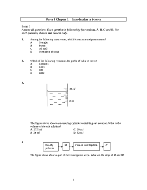 Form 1 Chapter 1Introduction to Science